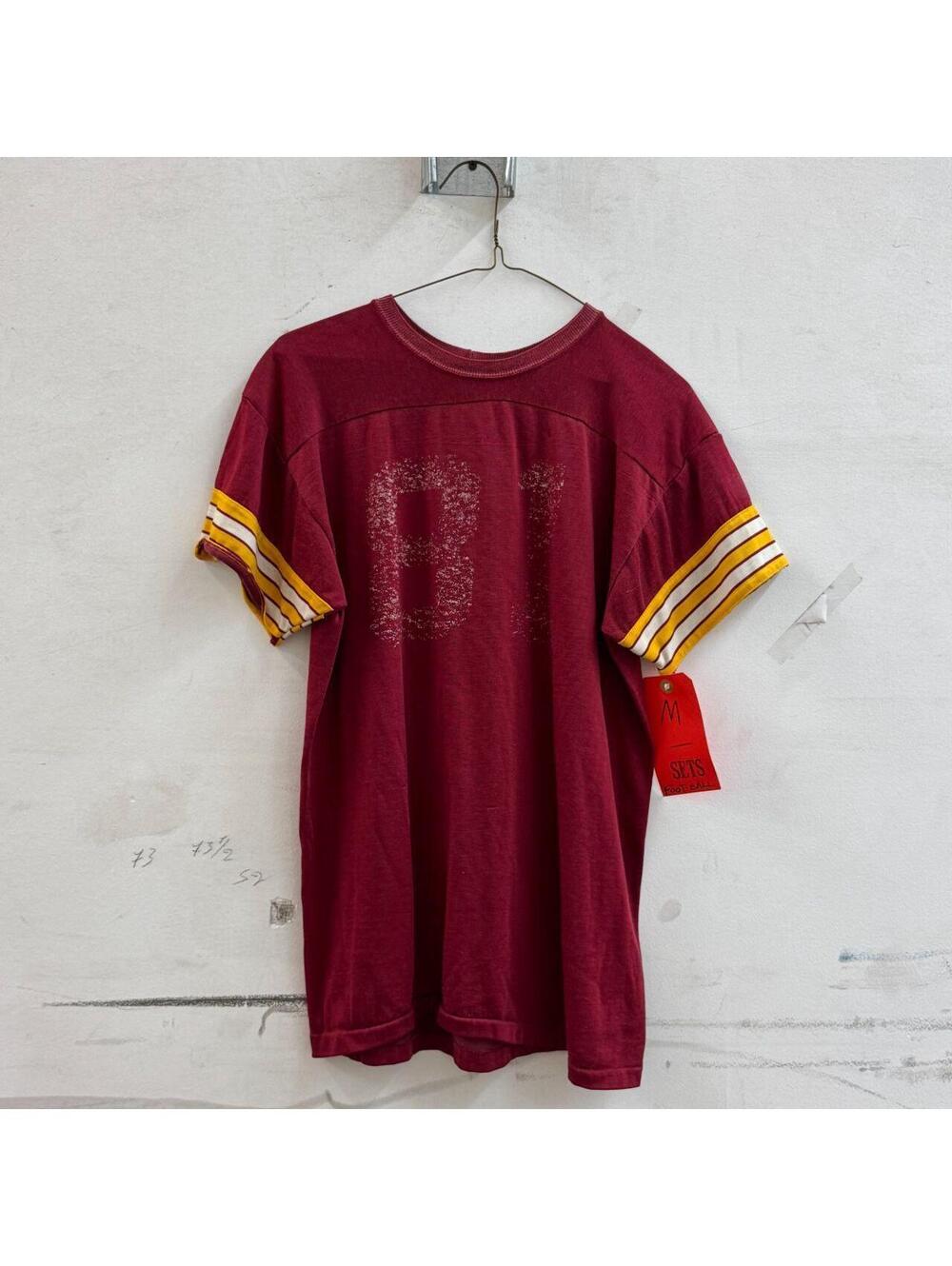 Vintage 1970s Rawlings Burgundy Ghosted "81" Football Practice Jersey